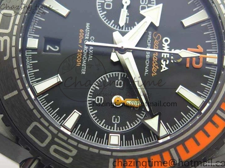 0504 Planet Ocean Master Chronometer Chrono DLC OM 1:1 Best Edition Black Dial On Nylon Strap A Chic 8103